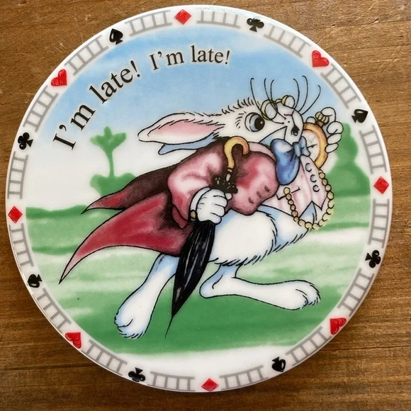 Alice in Wonderland Coaster Set of Four 4"Ceramic Coasters Paul Cardew Design - Picture 5 of 10